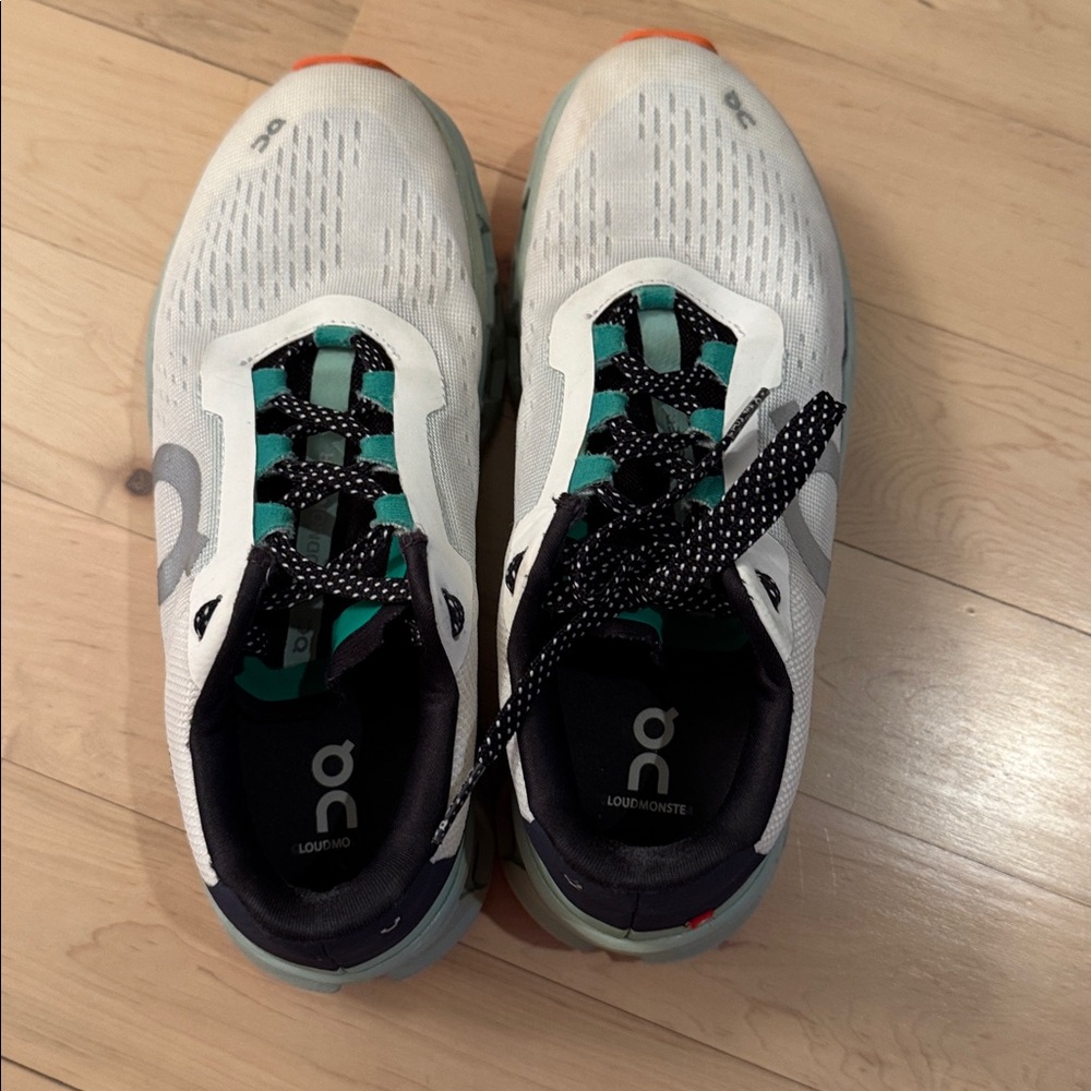 On Running Women's White and Mint Sneakers - Picture 5 of 10
